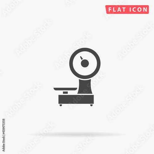 Weigher scales flat vector icon. Hand drawn style design illustrations