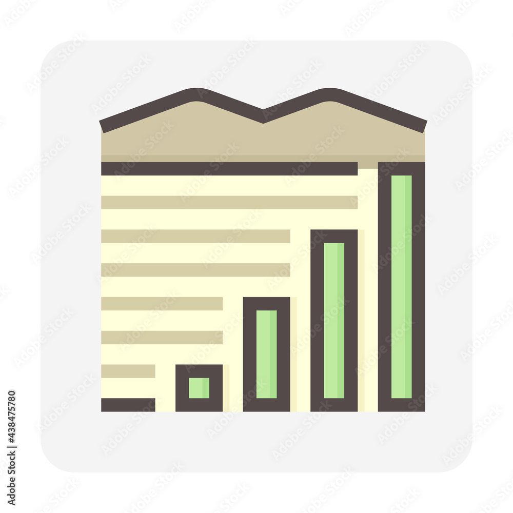 Land values vector icon. Consist of area, growth graph or value investing. For land investment concept, profit, wealth, value, income. Also for business i.e. owned, sale, develop, rent, buy. 48x48 px. Land values vector icon. Consist of area, growth graph or value investing. For land investment concept, profit, wealth, value, income. Also for business i.e. owned, sale, develop, rent, buy. 48x48 px.