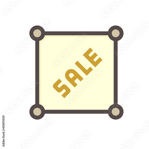 Land for sale vector icon. Foreclose real estate or property consist of empty land on roadside for development by housing construction, subdivision, owned, sale, rent, buy or investment. 48x48 pixel.
