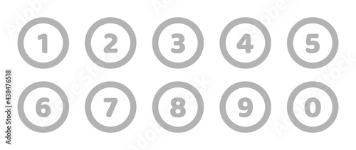 Obraz na płótnie Number bullet point circle set, flat buttons. Vector