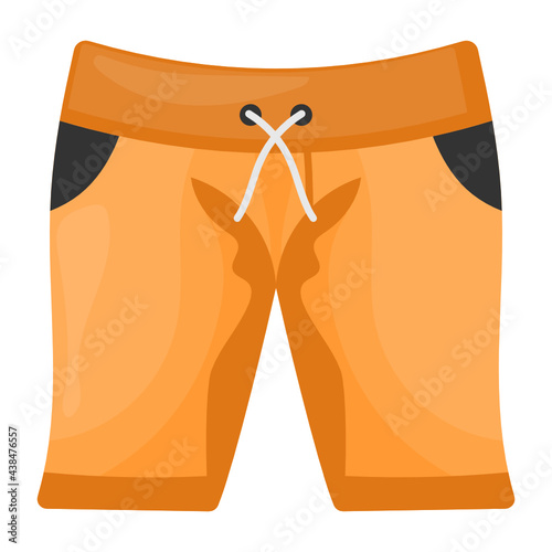 Beach Board Short Pants with strings Concept, Swimming Trunks Men Boxer Vector Icon Design, Summer Spring activities Symbol, Hot Weather Sign, Warmest Season Elements Stock. Beach Running illustration