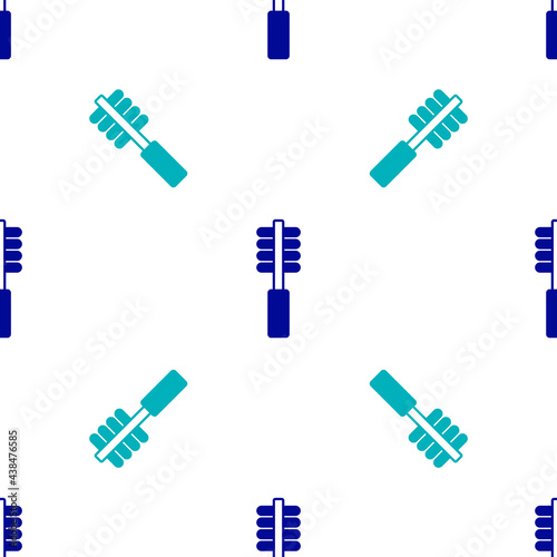 Blue Toilet brush icon isolated seamless pattern on white background. Cleaning service concept. Vector