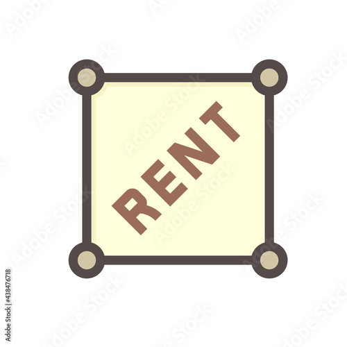 Land plot for rent vector icon. Real estate or property consist of vacant land with square shape. Plot of land on earth for housing subdivision, development, owned, sale, buy or investment. 48x48 px.
