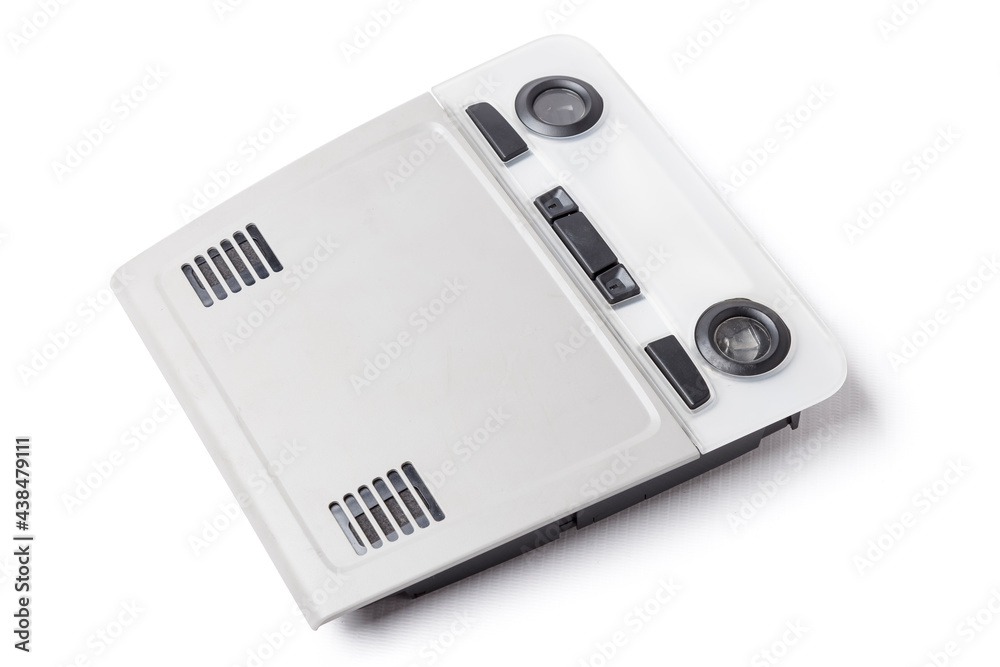 The removed spare part from the car on a white isolated The removed spare part from the car on a white isolated