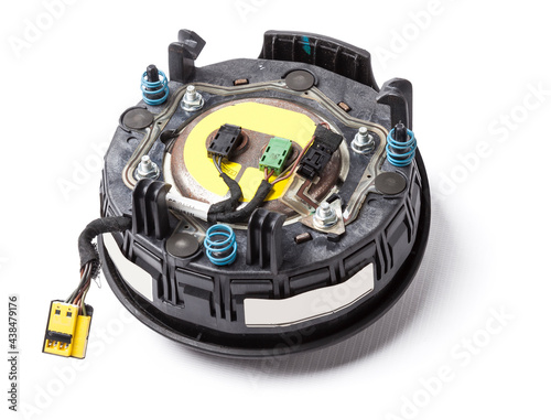 Tableau sur toile Spare part and interior element from a car driver airbag