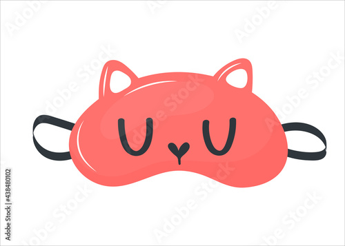 cute eye-to-eye mask. pink kitty. cartoon style