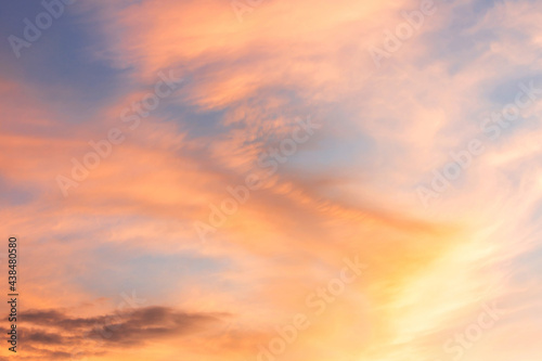orange and blue sky background in the evening or dusk © ImagineDesign