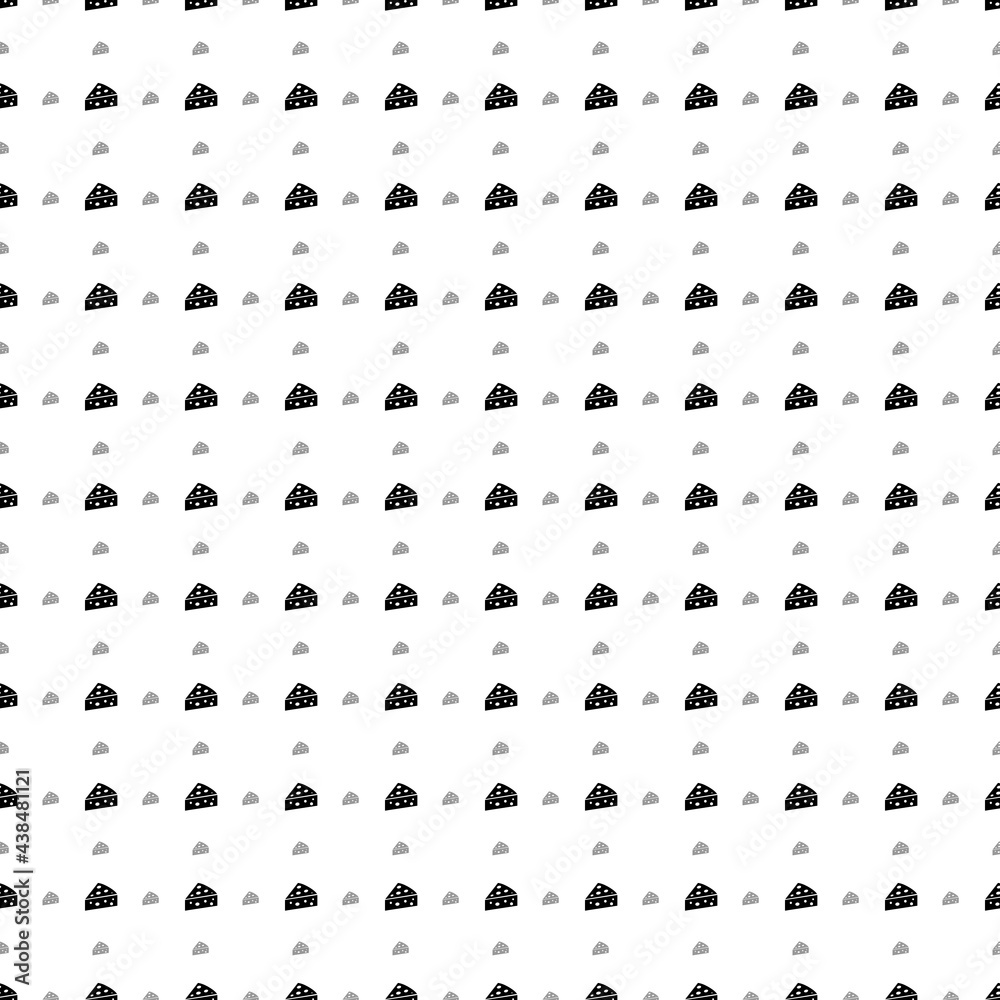 Square seamless background pattern from geometric shapes are different sizes and opacity. The pattern is evenly filled with black cheese symbols. Vector illustration on white background Square seamless background pattern from geometric shapes are different sizes and opacity. The pattern is evenly filled with black cheese symbols. Vector illustration on white background
