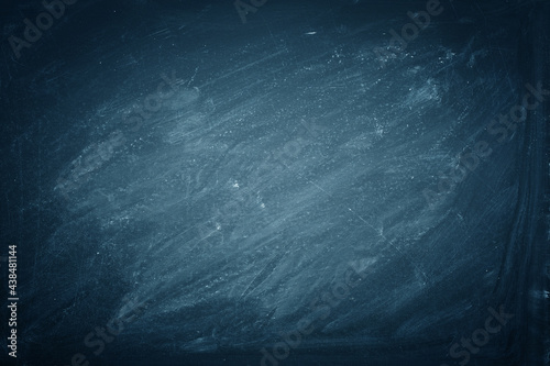 Chalk rubbed out on blue blackboard background, texture for abstract design.