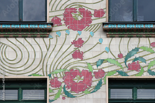art nouveau building (majolikahaus) in vienna (austria) 