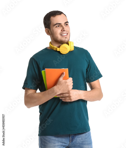 Young man with headphones a...