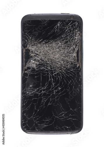 abstract black background of broken glass, broken phone screen