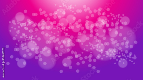 abstract white blurred bokeh on pink and purple gradient color background for website banner or poster card and festive decorative design