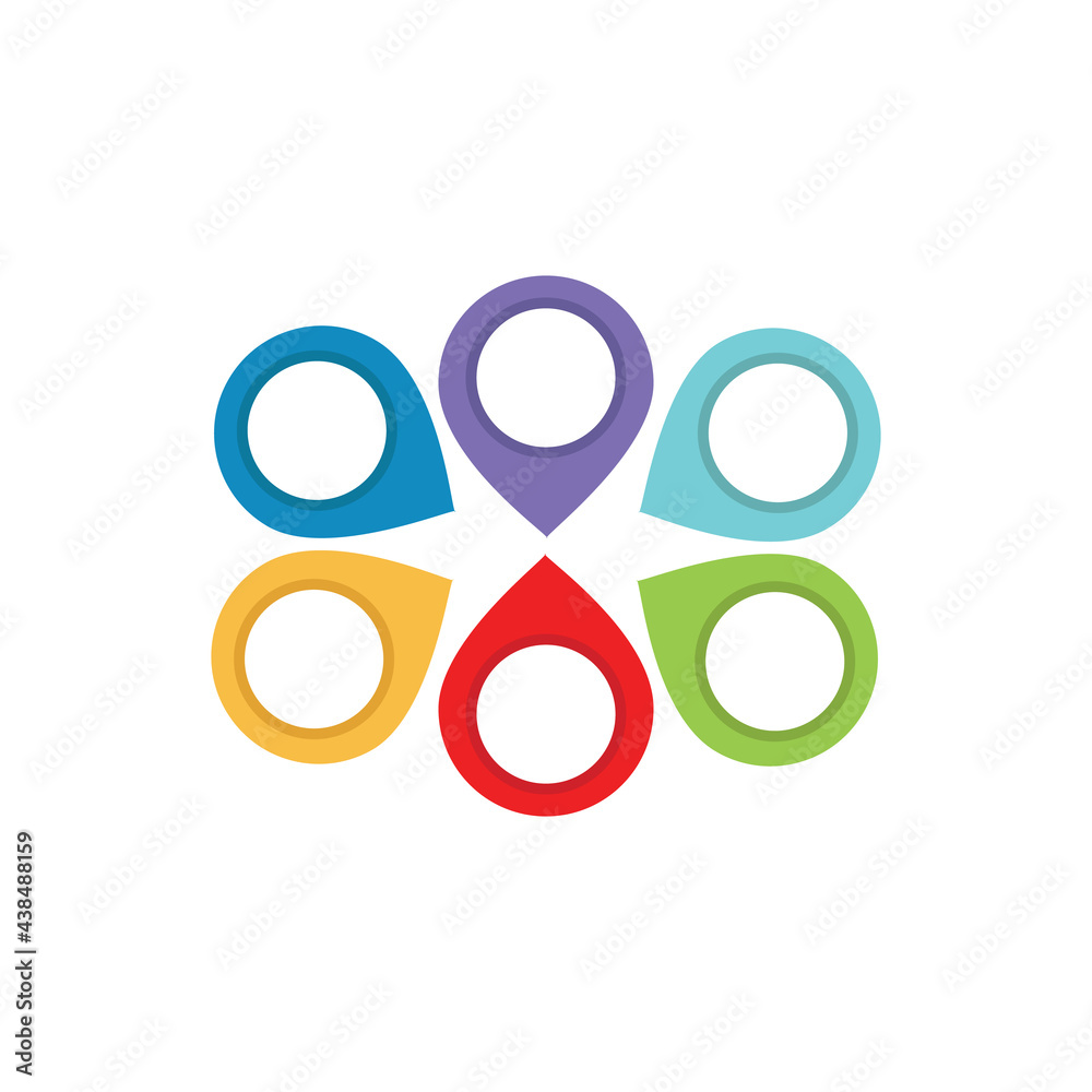 Location pin. Map pin flat icon vector design. colorful markers Location pin. Map pin flat icon vector design. colorful markers