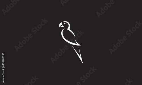modern shape perch bird parrot logo vector icon illustration design