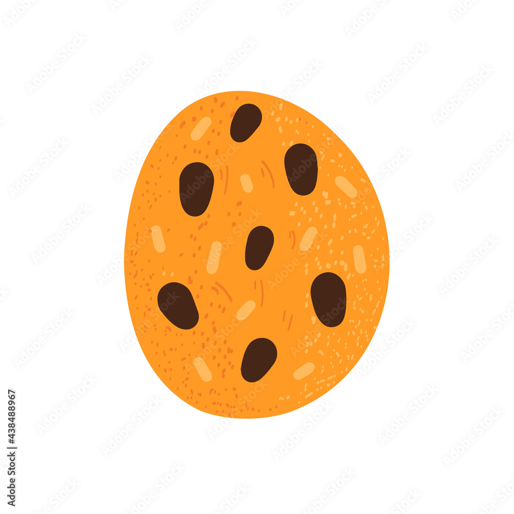 Fototapeta premium Cookies with chocolate chips and raisins.Vector illustration