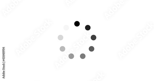 4K stock video, loading icon Animation. minimalist preloader, dots rotate. motion animated footage with alpha channel, Not responding UI element, transparent background. Progress bar, download process