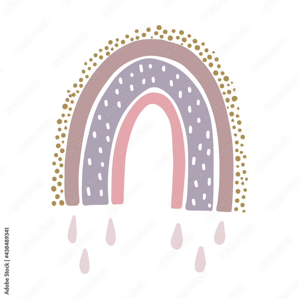 nursery poster with a rainbow isolated on white background. Good for kids apparel, stickers, fashion, greeting cards, banners, signs, etc. EPS 10 nursery poster with a rainbow isolated on white background. Good for kids apparel, stickers, fashion, greeting cards, banners, signs, etc. EPS 10
