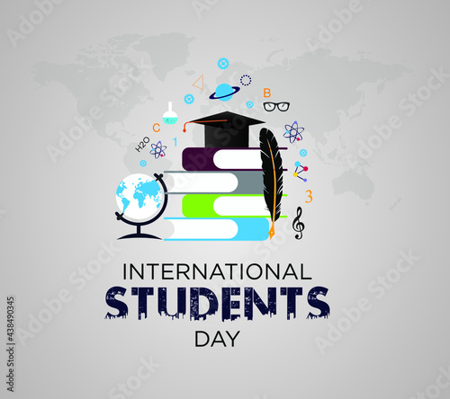 World students day. November 17. concept with book. Vector Illustration.