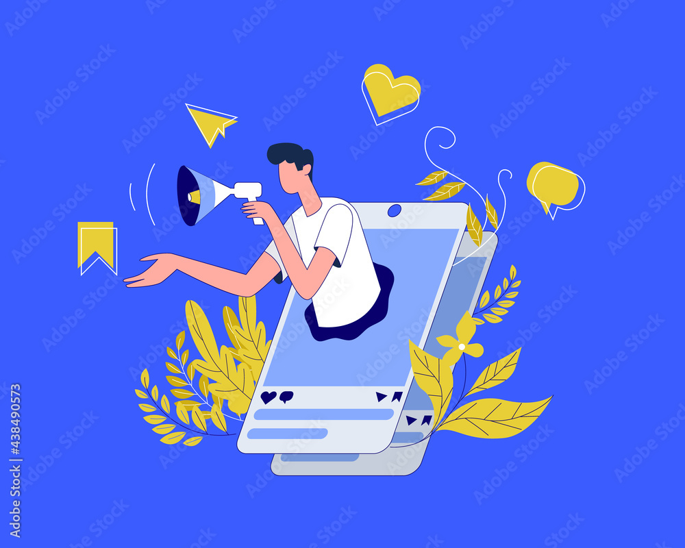 Fototapeta premium Digital marketing flat illustration design vector concept