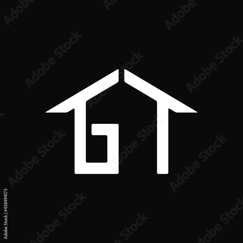 Bild auf Leinwand House and Letter GT Logo Concept