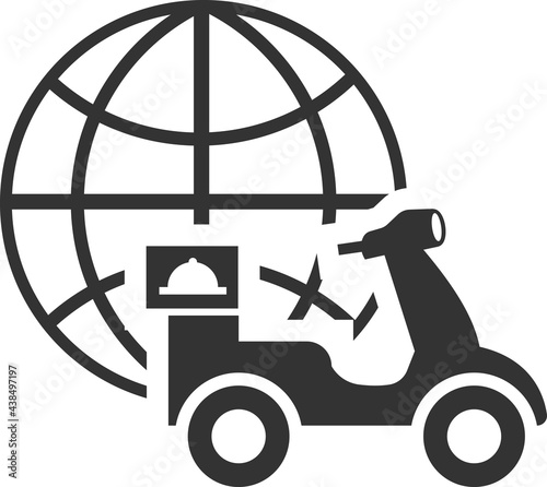 Icon of cargo delivery around the world. Delivery service.