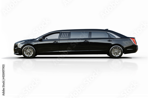 Obraz na płótnie 3d render of luxury limousine on white background