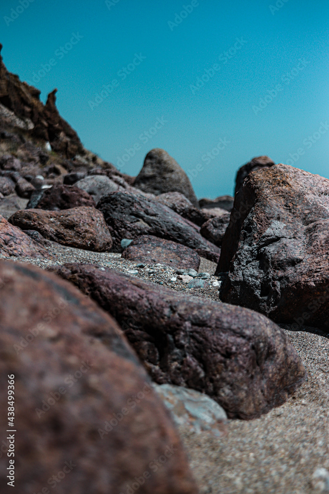 Perspectiva de Suelo de Rocas de Playa en Almeria 