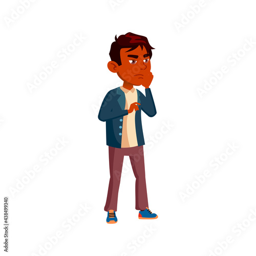 shocked boy holding hand on face cartoon vector. shocked boy holding hand on face character. isolated flat cartoon illustration