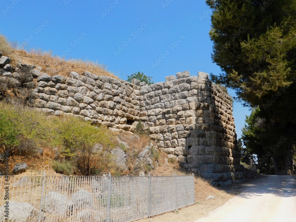 Part of the walls of the site of the ancient city of Asini, mentioned by Homer
