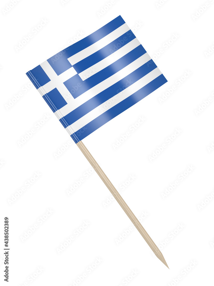 Fototapeta premium Greek flag toothpick isolated on white background