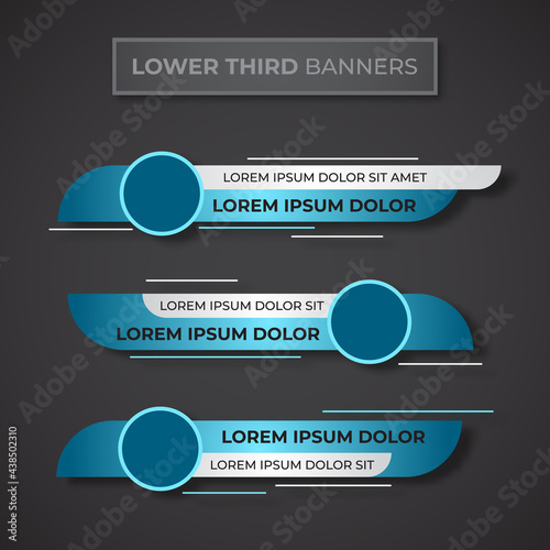 Abstract modern geometric lower third banner template design