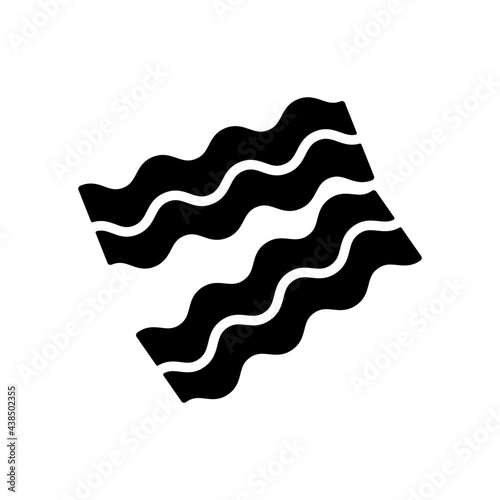 Bacon Strips glyph icon. Barbecue and bbq grill