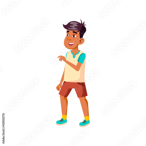 teenager boy scoffing and pointing with finger cartoon vector. teenager boy scoffing and pointing with finger character. isolated flat cartoon illustration