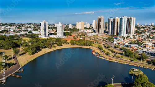 Aerial view of the Parque das Nações Indígenas. Campo Grande, Mato Grosso do Sul, Brazil
