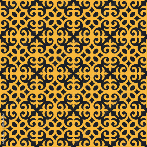 Seamless Asian pattern of the nomads of Central Asia and Kazakhstan, Kyrgyzstan. Nomadic ethnic stamp style. Asian ornaments.