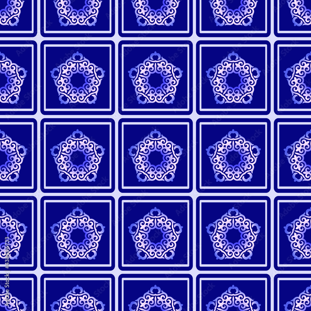 Seamless Asian pattern of the nomads of Central Asia and Kazakhstan, Kyrgyzstan. Nomadic ethnic stamp style. Asian ornaments with gradient.
Seamless Asian pattern of the nomads of Central Asia and Kazakhstan, Kyrgyzstan. Nomadic ethnic stamp style. Asian ornaments with gradient.