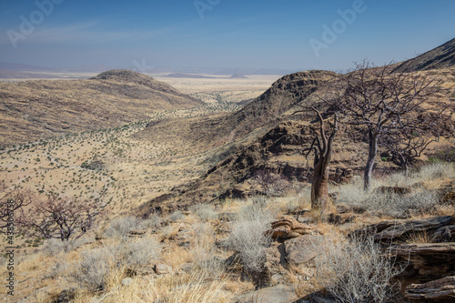 Marienfluss valley seen from the top of Van Zyl's pass, Namibia, Kaokoveld region.