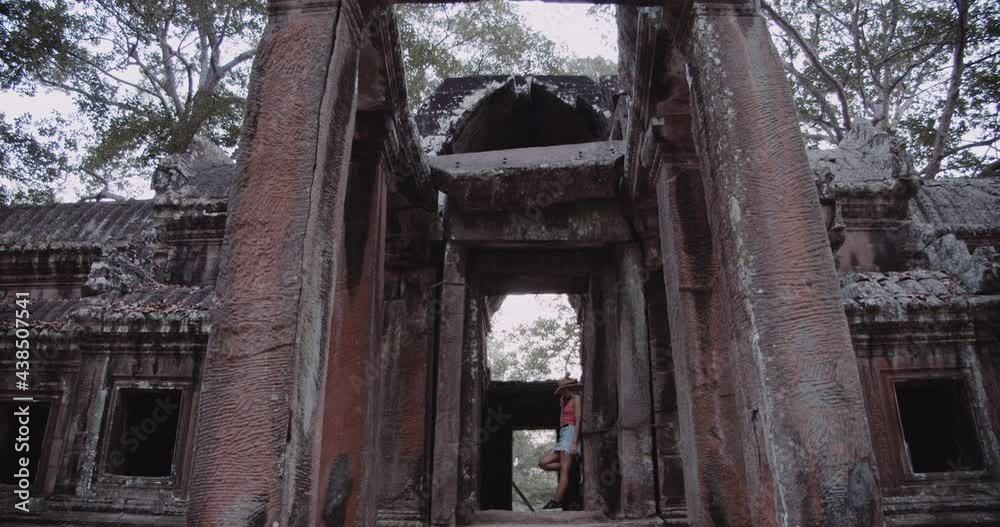 A Beautiful Blonde Female Models in an Old Temple Ruins A Beautiful Blonde Female Models in an Old Temple Ruins