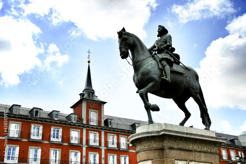 Equestrian statue of Felipe III in Plaza Mayor of Madrid