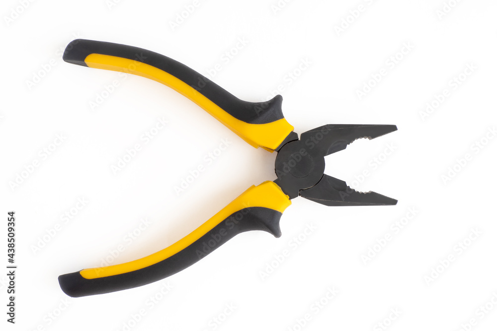 Pliers on a white background, construction tool. Isolate Pliers on a white background, construction tool. Isolate