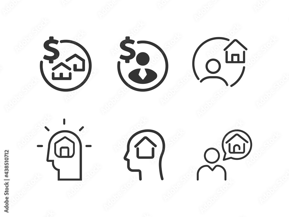 Real Estate icon set. Realtor. Vector line icon collection Real Estate icon set. Realtor. Vector line icon collection