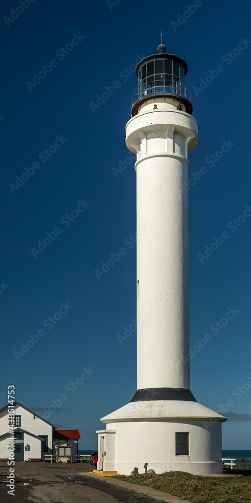 Upstanding - The Point Arena Light tower stands 115 feet (35 m) tall, guiding mariners up to 25 nm (29 mi, 46 km) away. Point Arena, California, USA