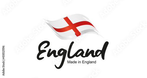 Made in England handwritten flag ribbon typography lettering logo label banner