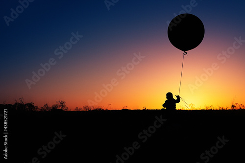 One Child and Sunset