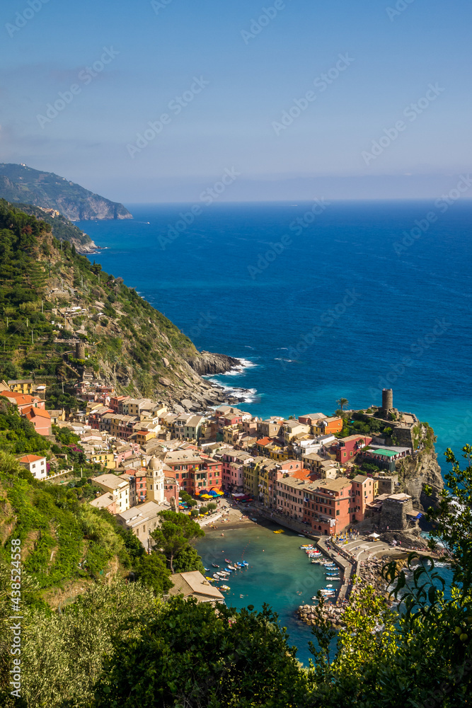 View of Cinque Terre, Italy and Italian Riviera
