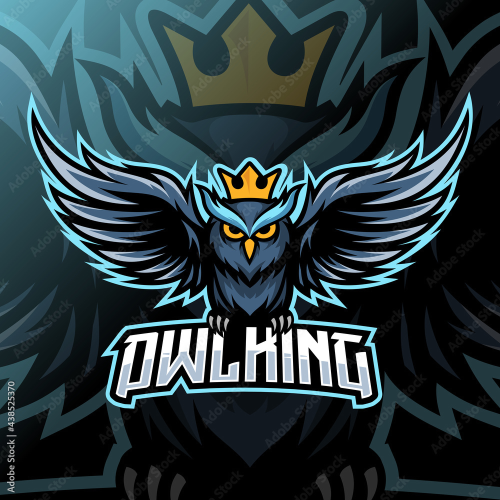 owl king mascot esport logo