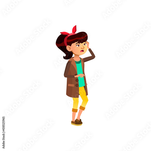 shocked asian girl from sales discount cartoon vector. shocked asian girl from sales discount character. isolated flat cartoon illustration