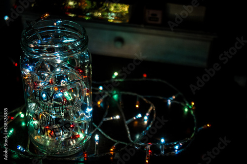 Glass jar with fairy lights