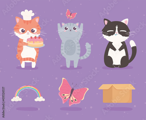 cartoon cute kitties